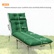 Outdoor Lounger Cushions Set of 2 for Extra Comfort and Support Green Outsunny