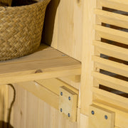 Wooden Garden Storage Cupboard With Asphalt Roof And Lockable Double Doors Natural 160cm