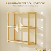 Three Tier Bamboo Bathroom Storage Rack Natural Finish by HOMCOM