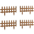 Pack of 24 Wooden Garden Border Fences for Lawn Edging and Flowerbeds, Brown