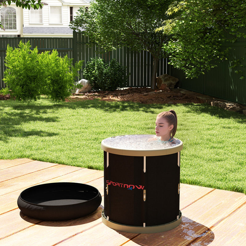 Black 210L Portable Ice Bath Tub for Cold Water Therapy and Recovery by SPORTNOW