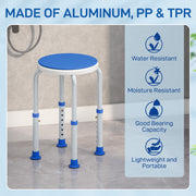 360 Degree Swivel Shower Chair with Adjustable Height and Non Slip Feet for Elderly Blue