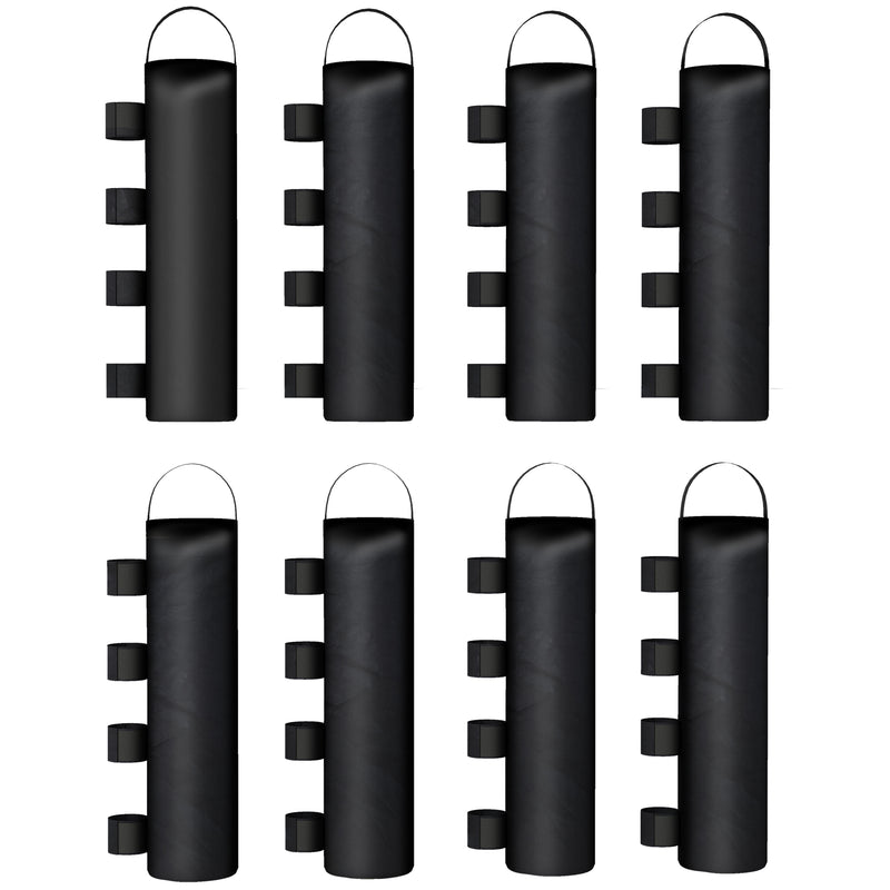 Gazebo and Tent Sandbag Weights Set of 8 for Secure Outdoor Shelters Black