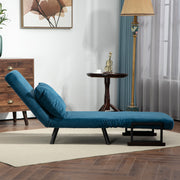 4 in 1 Single Chair Bed with Pillow Converts to Lounger or Guest Bed Navy Blue