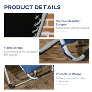 Set of 2 Reclining Zero Gravity Sun Loungers with Cushions Blue by Outsunny