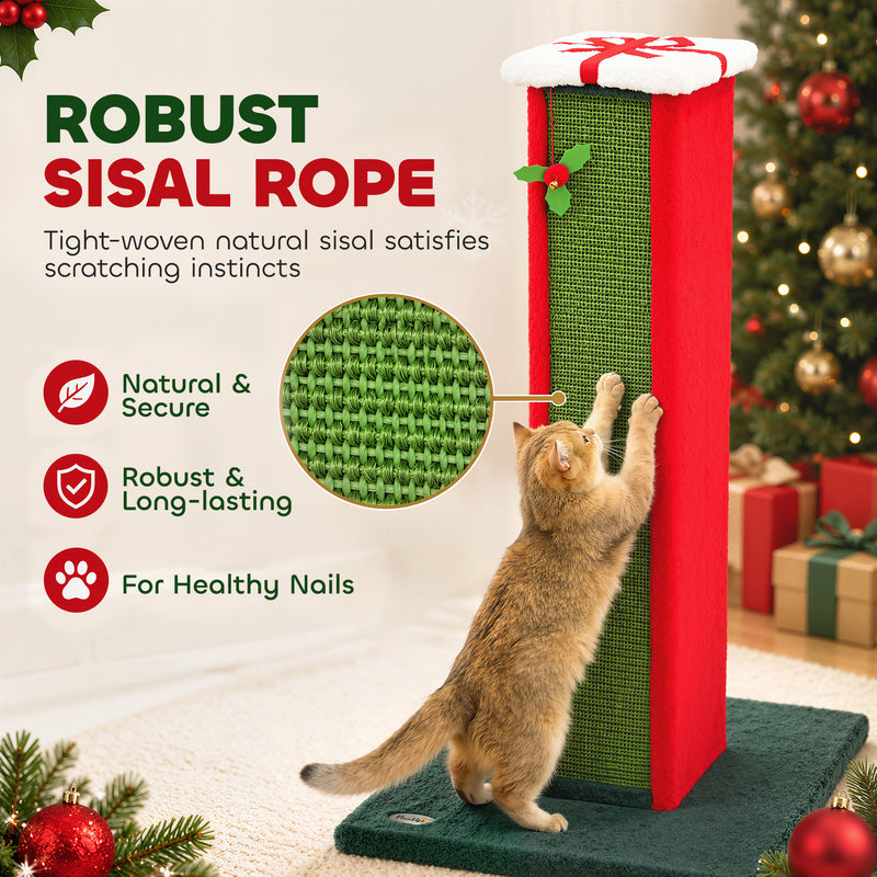 Cat Scratching Post with Double-Sided Sisal to Protect Sofas and Furniture Green