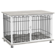 Indoor Dog Crate with Lockable Doors and Washable Cushion Doubles as Side Table White