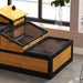 Wooden Tortoise House with Balcony Tray and Roof for Indoor and Outdoor Yellow by PawHut