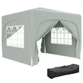 Light Grey 3 x 3m Pop Up Gazebo Shelter with Sides UPF50+ by Outsunny