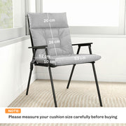 Garden Chair Cushion Set of 4 with Headrest and Back Support Water Repellent Light Grey Outsunny