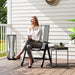 Black Rattan Reclining Garden Chairs Set Weather Resistant and Adjustable by Outsunny