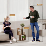 Narrow 3 Tier Side Table with Open Storage Shelves Ideal for Small Spaces Oak