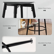 Set of Two Adjustable Faux Leather Bar Stools with Footrest for Kitchen or Home Bar, Grey