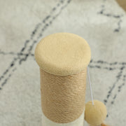 Brown Cat Scratching Post 47cm with Jute Sisal Rope and Hanging Toy Ball by PawHut