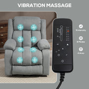 Electric Recliner Chair with Eight Point Massage and Lift Function for Home Comfort Light Grey