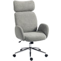 Ergonomic Office Chair with Adjustable Headrest and Boucle Fabric for Home Working Charcoal Grey AOSOM