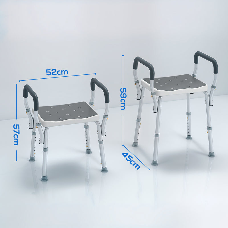 Height Adjustable Aluminium Bath Seat with Sturdy Frame by HOMCOM AOSOM