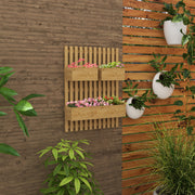 Wall Mounted Wooden Garden Planter With Trellis And Drainage For Patio Display