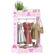 Kids Clothes Rail with Storage Shelves for Ages 3-8 Pink by AIYAPLAY