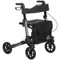 4 Wheel Folding Rollator Walker with Seat Bag and Dual Brakes for Seniors and Disabled by HOMCOM AOSOM