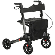 4 Wheel Folding Rollator Walker with Seat Bag and Dual Brakes for Seniors and Disabled by HOMCOM AOSOM