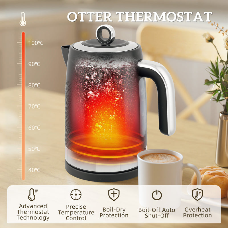 Textured Kettle and Toaster Set With Fast Boil and Wide Slots Ideal for Modern Kitchens Black