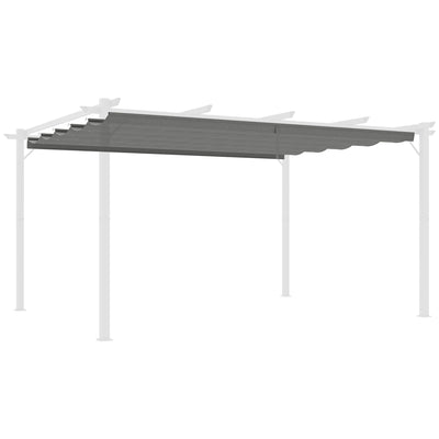 Light Grey Retractable Pergola Shade Cover Replacement Canopy for 4 x 3 m Pergola by Outsunny