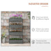 Four Tier Grey Wooden Plant Stand with Baskets for Garden and Patio by Outsunny