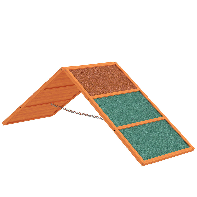 Dog Agility Ramp A Frame With Nonslip Surface For Training All Breeds Orange AOSOM
