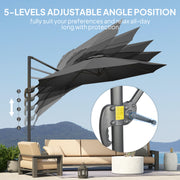 Black 3m Cantilever Parasol with 360° Rotation and Crank Handle for Garden by Outsunny