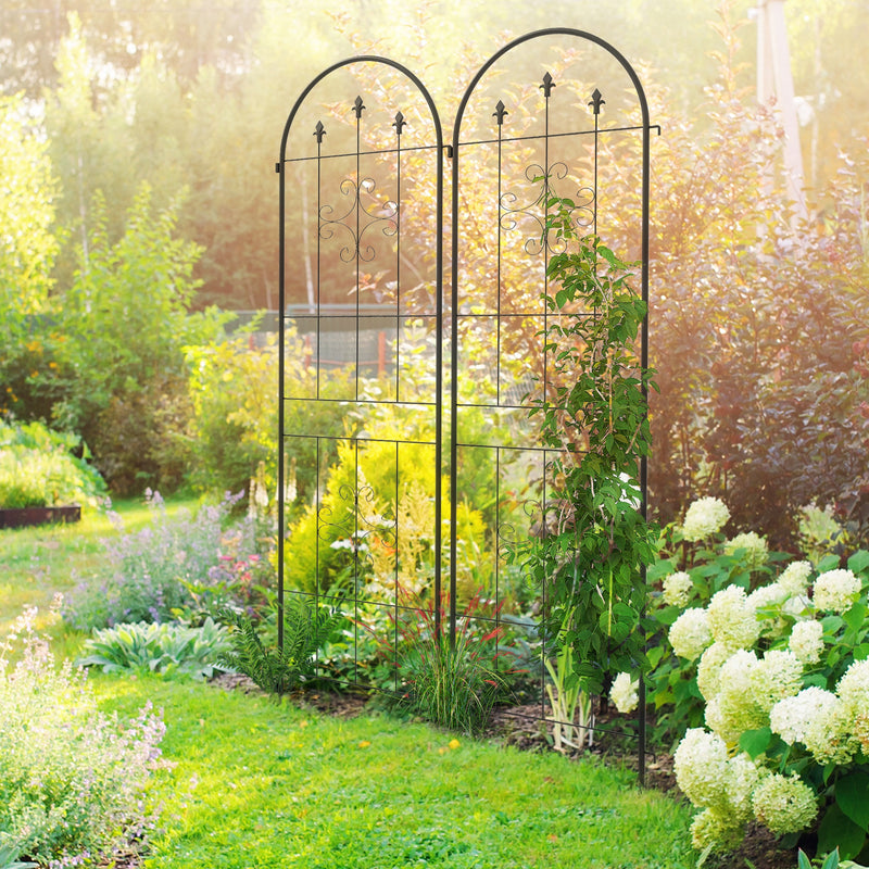Set of Two Spiral Garden Trellis Panels for Climbing Plants and Outdoor Decoration AOSOM