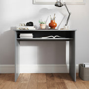 Compact Computer Desk With Storage Shelf For Home Office Or Study Room, Grey
