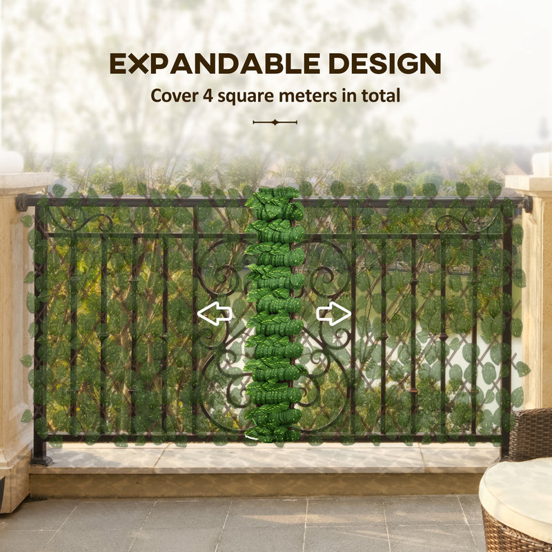 Artificial Leaf Privacy Fence for Garden or Balcony Maintenance Free Greenery Screen Green Outsunny