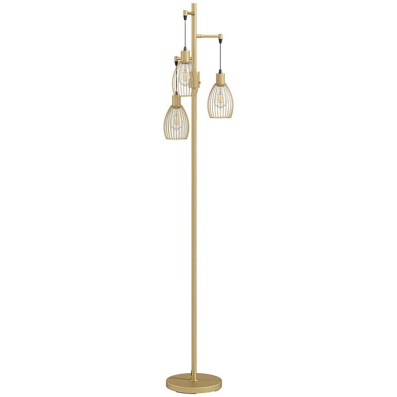 Floor Lamp with Adjustable Dimmable Lights for Living Room or Bedroom Gold