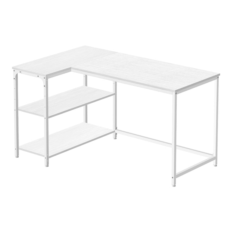 Vasagle white L-shaped corner desk on a white background