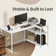Assembly parts and instructions for the white corner desk