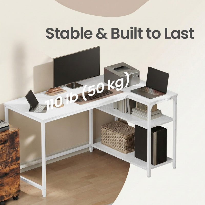 Assembly parts and instructions for the white corner desk