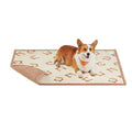 Feandrea large beige waterproof sherpa fleece dog blanket with a dog lying on it