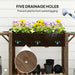Wooden Raised Garden Planter with Shelves 46 x 94cm Carbonised by Outsunny