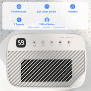 White 20L Per Day Portable Dehumidifier with Washable Filter for Home Use by HOMCOM