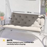 Outdoor Bench Cushion for 2 Seater Benches or Swing Chairs Easy Care Light Grey AOSOM