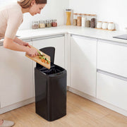 12L Motion Sensor Kitchen Bin with Touchless Opening and Steel Body, Black AOSOM