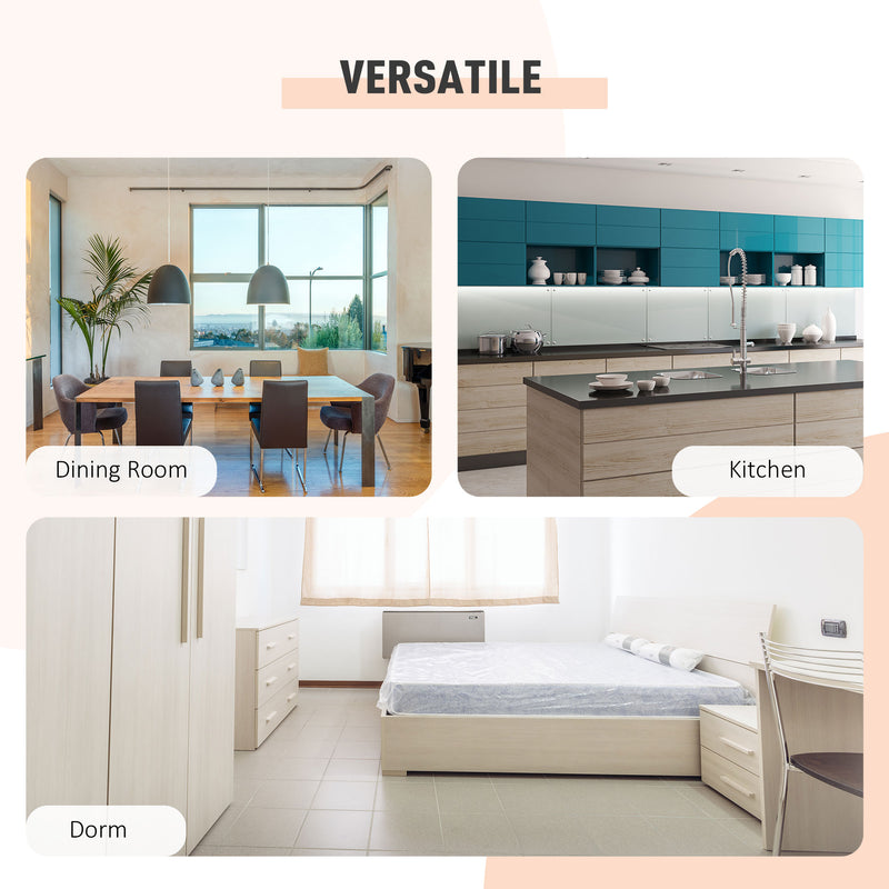 Oak and White Drop Leaf Dining Table with Storage Shelves Ideal for Small Spaces