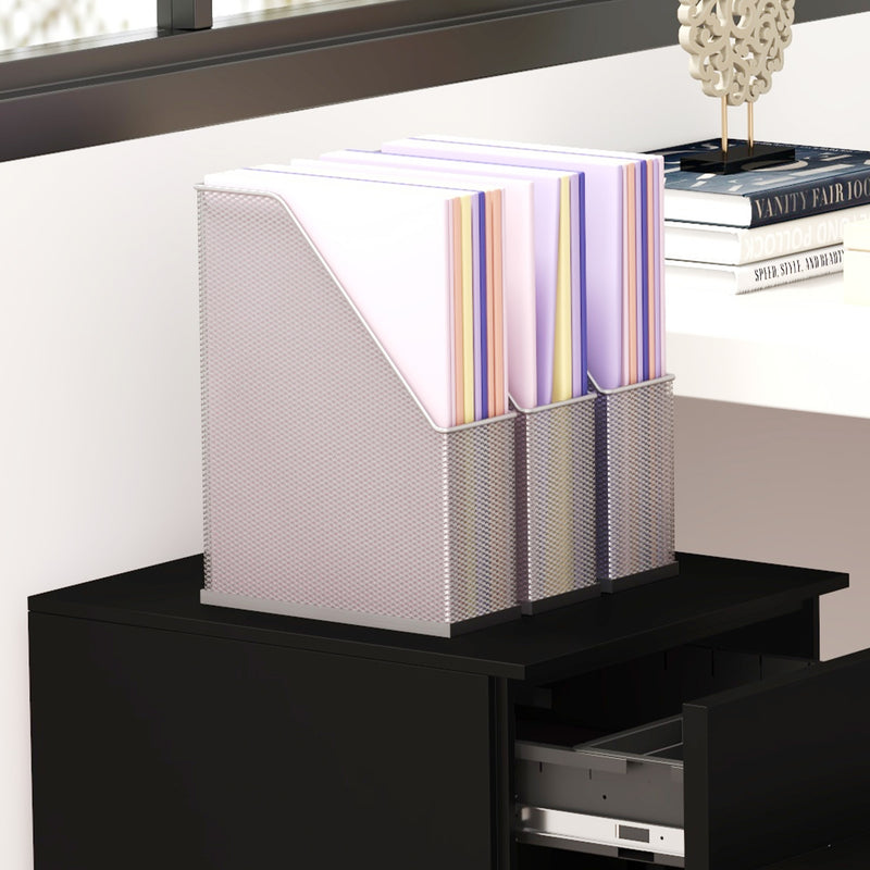 Steel Mobile Filing Cabinet 3 Drawers with Lock and Wheels Fits A4 and Legal, Black