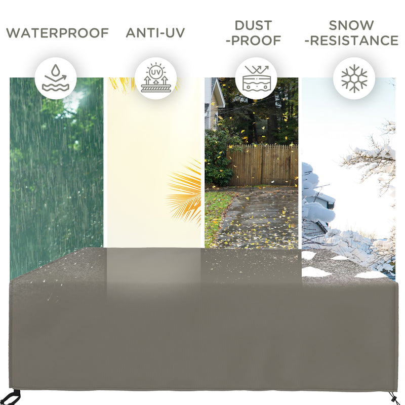 Grey Waterproof 600D Oxford Garden Furniture Cover Large Square 230 x 230cm for Patio