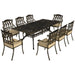 Nine Piece Cast Aluminium Garden Dining Set Bronze Finish by Outsunny