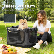 Foldable Soft Dog Travel Crate for Small Dogs Up to 4 kg Easy Storage Army Green AOSOM