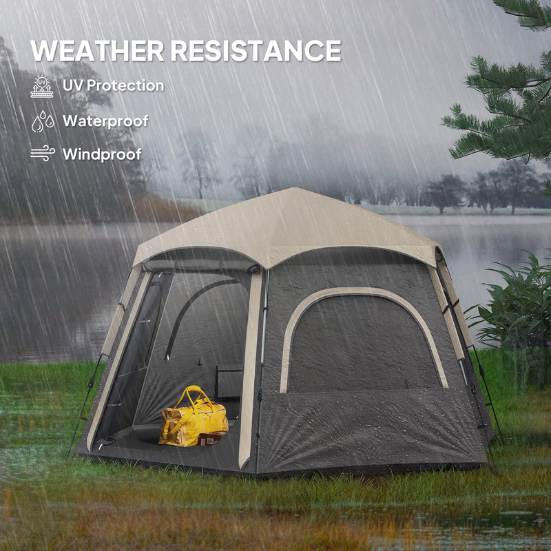 4 Person Dome Tent with Fast 2 Minute Setup for Easy Camping Shelter Dark Grey