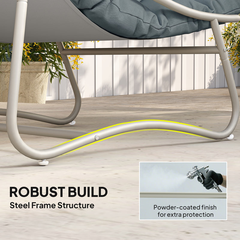 Garden Chair Set with Footstool and Side Table for Relaxing Outdoors Beige