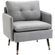 Upholstered Button Tufted Accent Chair for Living Room or Bedroom Comfort, Grey